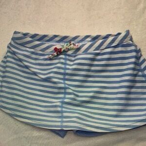 Blue and White Striped Skirt